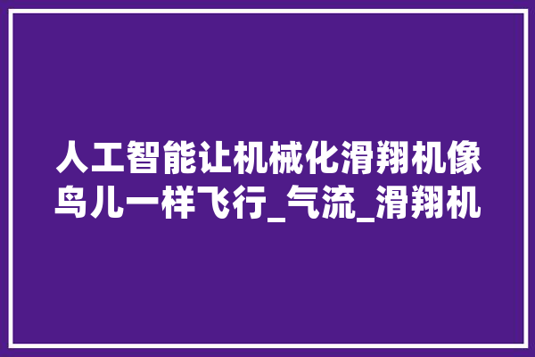 人工智能让机械化滑翔机像鸟儿一样飞行_气流_滑翔机 科技快讯