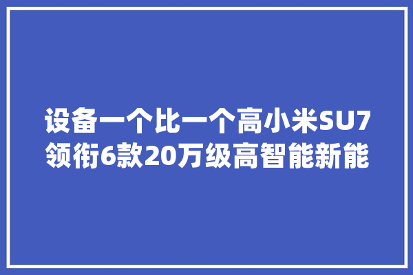 设备一个比一个高小米SU7领衔6款20万级高智能新能源车大年夜盘点_车型_芯片