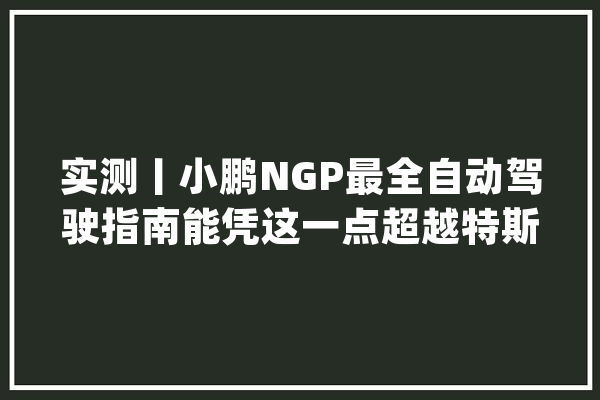实测丨小鹏NGP最全自动驾驶指南能凭这一点超越特斯拉吗？_小鹏_特斯拉