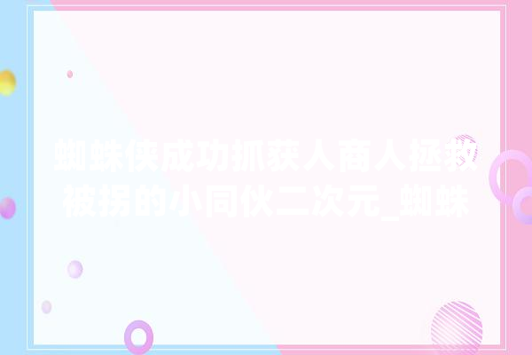 蜘蛛侠成功抓获人商人拯救被拐的小同伙二次元_蜘蛛侠_老爷爷 云服务