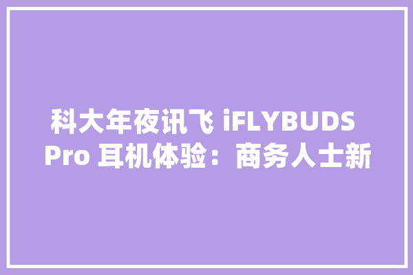 科大年夜讯飞 iFLYBUDS Pro 耳机体验：商务人士新的分娩力利器_耳机_降噪