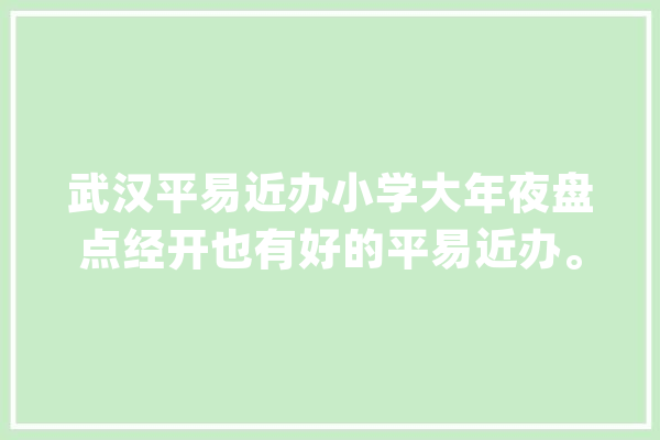 武汉平易近办小学大年夜盘点经开也有好的平易近办。还不来看看_晚自习_孩子 智能助手