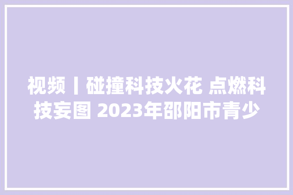 视频丨碰撞科技火花 点燃科技妄图 2023年邵阳市青少年机械人竞赛开赛_邵阳市_机械人 AI快讯