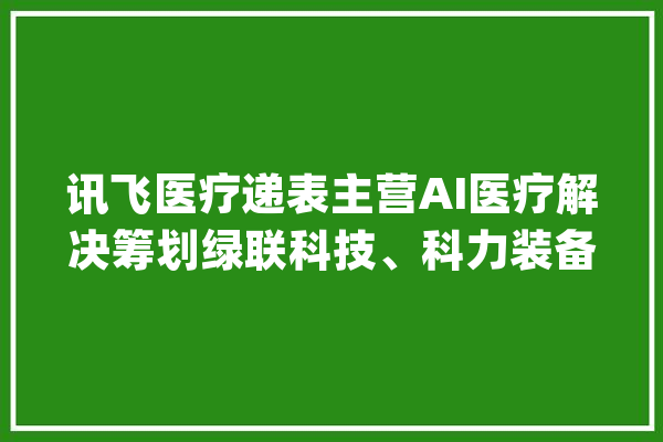 讯飞医疗递表主营AI医疗解决筹划绿联科技、科力装备上岸创业板_亿元_公司 文字写作