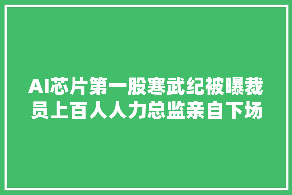 AI芯片第一股寒武纪被曝裁员上百人人力总监亲自下场回应_寒武纪_亿元
