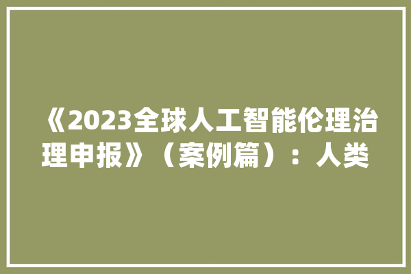 《2023全球人工智能伦理治理申报》（案例篇）：人类的“造物主”地位正在受到动摇_人工智能_风险