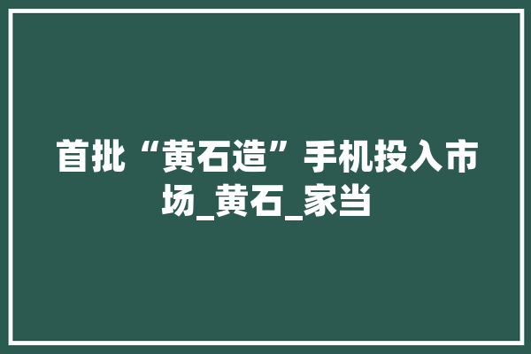 首批“黄石造”手机投入市场_黄石_家当