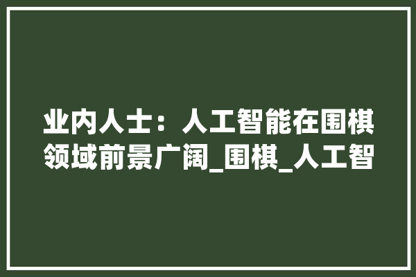 业内人士：人工智能在围棋领域前景广阔_围棋_人工智能