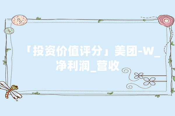 「投资价值评分」美团-W_净利润_营收