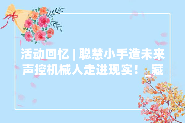 活动回忆 | 聪慧小手造未来声控机械人走进现实！_藏书楼_机械人