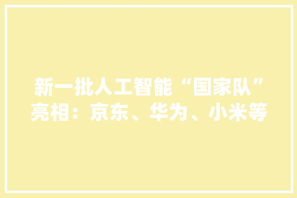 新一批人工智能“国家队”亮相：京东、华为、小米等10家企业入选_人工智能_平台