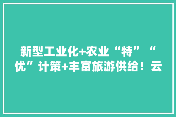 新型工业化+农业“特”“优”计策+丰富旅游供给！云冈区高质量成长迈出坚实办法_村_家当 AI快讯