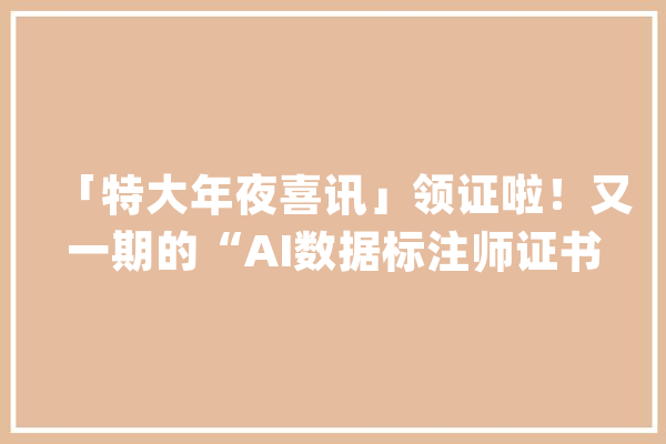 「特大年夜喜讯」领证啦！又一期的“AI数据标注师证书”新鲜出炉_人工智能_测验 智能问答