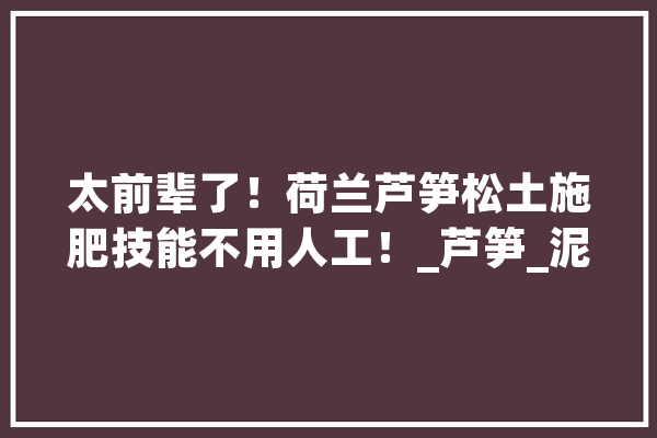 太前辈了！荷兰芦笋松土施肥技能不用人工！_芦笋_泥土