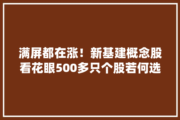 满屏都在涨！新基建概念股看花眼500多只个股若何选？看这5只基金就够了_基建_亿元