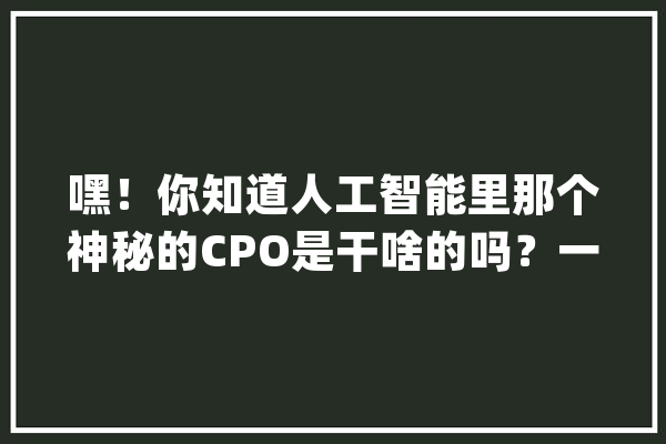嘿！你知道人工智能里那个神秘的CPO是干啥的吗？一篇文章说清楚_技巧_人工智能 智能问答