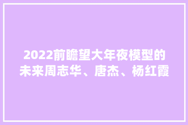 2022前瞻望大年夜模型的未来周志华、唐杰、杨红霞这些大年夜咖怎么看？_模子_人工智能 智能问答