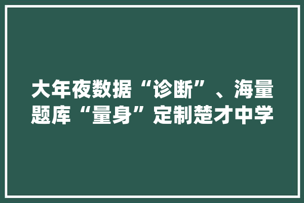 大年夜数据“诊断”、海量题库“量身”定制楚才中学用大年夜数据为聪慧功课精准赋能_功课_教师 云服务