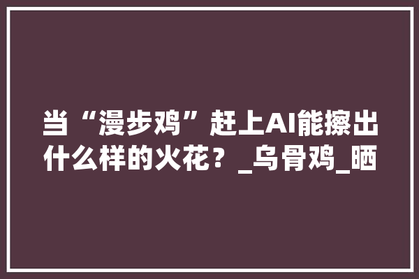 当“漫步鸡”赶上AI能擦出什么样的火花？_乌骨鸡_晒台 AI快讯