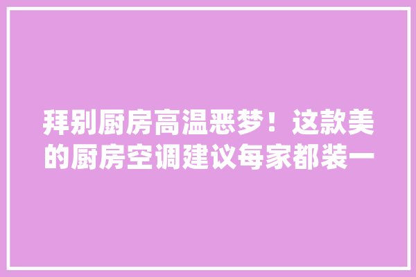 拜别厨房高温恶梦！这款美的厨房空调建议每家都装一个_厨房_空调