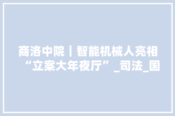 商洛中院｜智能机械人亮相“立案大年夜厅”_司法_国民