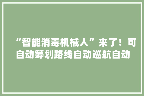 “智能消毒机械人”来了！可自动筹划路线自动巡航自动消杀_机械人_进程中