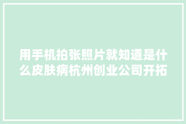 用手机拍张照片就知道是什么皮肤病杭州创业公司开拓的国内首个皮肤病AI赞助诊疗平台上线_人工智能_皮肤病 AI简讯