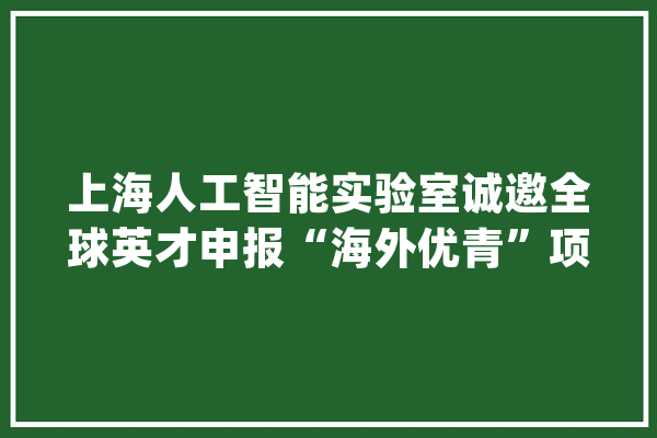 上海人工智能实验室诚邀全球英才申报“海外优青”项目_人才_模子 计算机