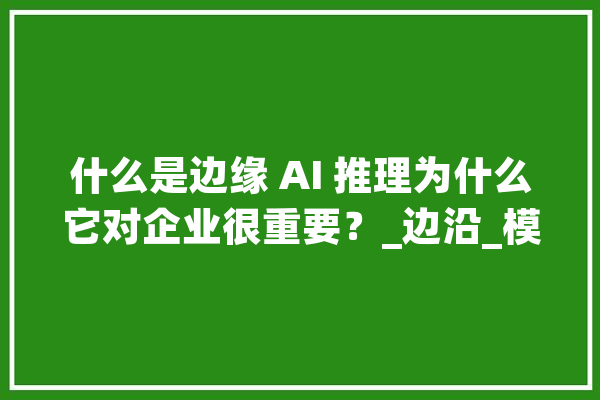 什么是边缘 AI 推理为什么它对企业很重要？_边沿_模子