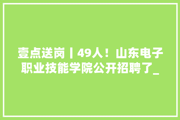壹点送岗丨49人！山东电子职业技能学院公开招聘了_面试_人员