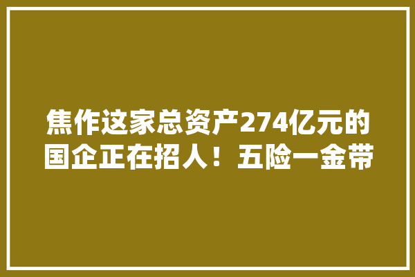 焦作这家总资产274亿元的国企正在招人！五险一金带薪休假……_相干_专业 智能写作