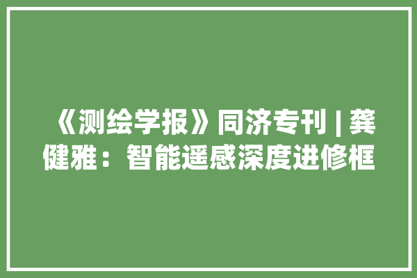 《测绘学报》同济专刊 | 龚健雅：智能遥感深度进修框架与模型设计_遥感_框架