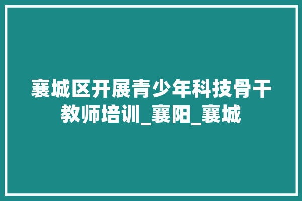 襄城区开展青少年科技骨干教师培训_襄阳_襄城
