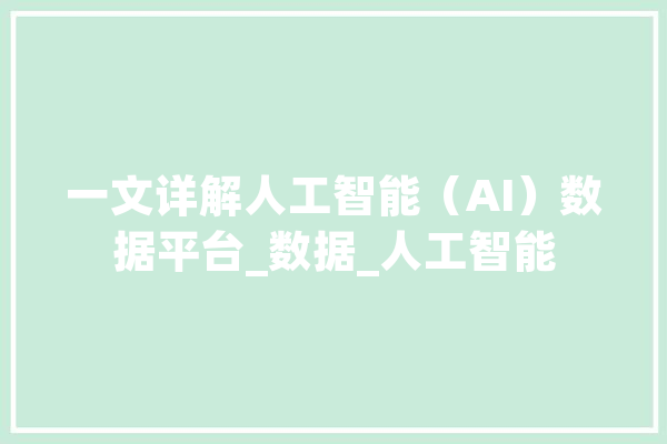一文详解人工智能（AI）数据平台_数据_人工智能 智能助手
