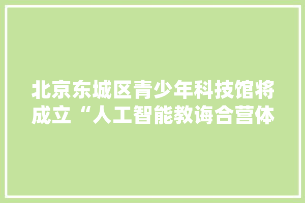 北京东城区青少年科技馆将成立“人工智能教诲合营体”_人工智能_东城区