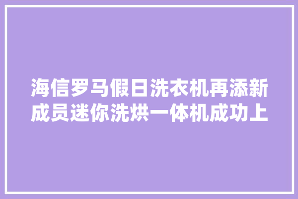 海信罗马假日洗衣机再添新成员迷你洗烘一体机成功上市_洗衣机_海信