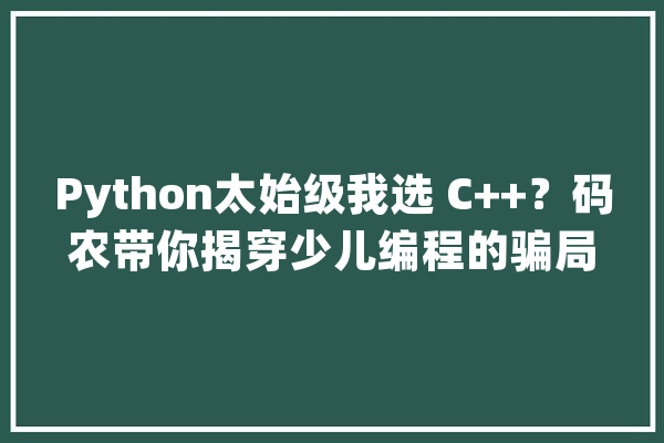 Python太始级我选 C++？码农带你揭穿少儿编程的骗局_措辞_递归 绘影字幕