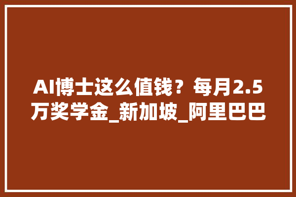 AI博士这么值钱？每月2.5万奖学金_新加坡_阿里巴巴