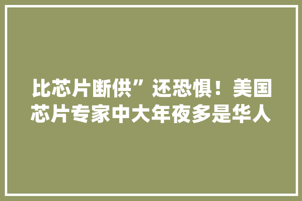 比芯片断供”还恐惧！美国芯片专家中大年夜多是华人她是顶尖大年夜佬_这一_英特尔