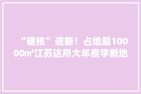 “硬核”迎新！占地超10000㎡江苏这所大年夜学新地标周全投入运用科技感实足！_临江_学子 AI快讯