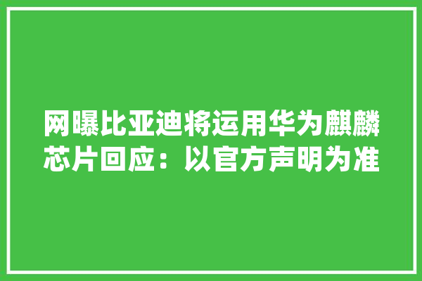 网曝比亚迪将运用华为麒麟芯片回应：以官方声明为准_华为_比亚迪