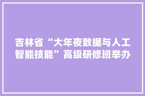 吉林省“大年夜数据与人工智能技能”高级研修班举办_技巧_人工智能 文字写作