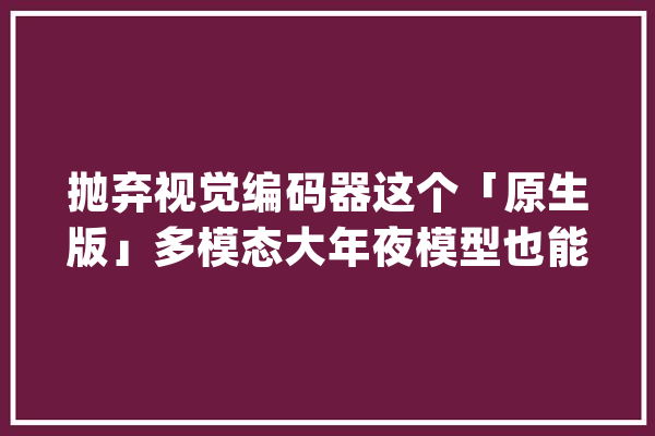 抛弃视觉编码器这个「原生版」多模态大年夜模型也能媲美主流方法_措辞_模子 智能问答