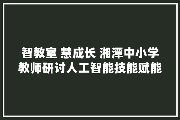 智教室 慧成长 湘潭中小学教师研讨人工智能技能赋能传授教化_湘潭市_教室 绘影字幕