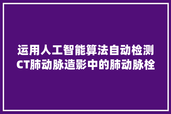 运用人工智能算法自动检测CT肺动脉造影中的肺动脉栓塞_算法_人工智能 绘影字幕