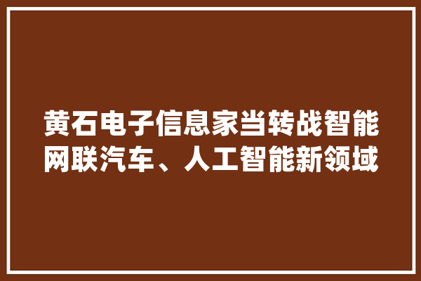 黄石电子信息家当转战智能网联汽车、人工智能新领域_黄石_家当