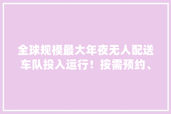 全球规模最大年夜无人配送车队投入运行！按需预约、准时上门、送货到楼_快递_驿站 AI快讯
