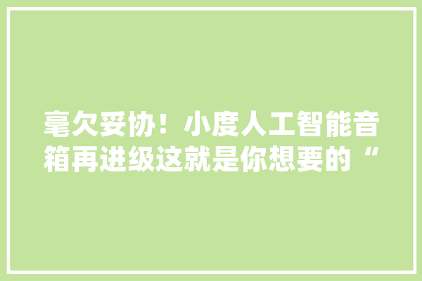 毫欠妥协！小度人工智能音箱再进级这就是你想要的“AI”小当家_音箱_人工智能 科技快讯
