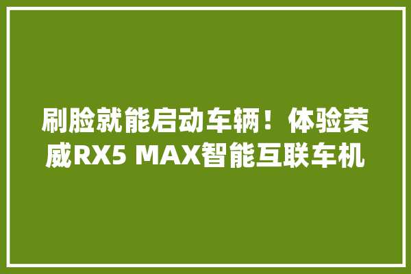 刷脸就能启动车辆！体验荣威RX5 MAX智能互联车机系统 _体系_用户 AI简讯