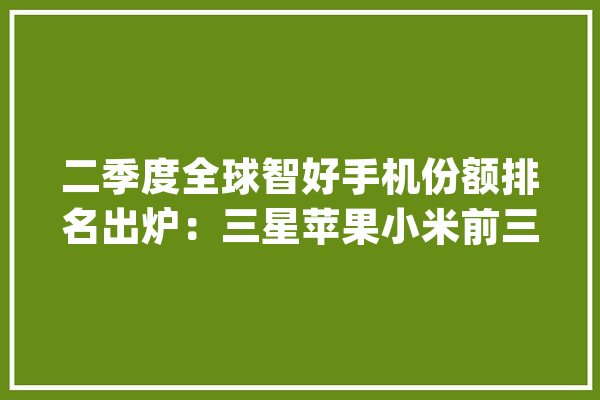 二季度全球智好手机份额排名出炉：三星苹果小米前三_市场份额_手机市场 智能写作